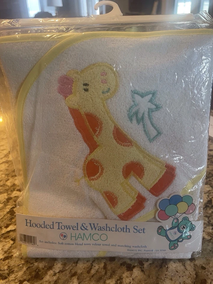 Juego de toallas y paños con capucha jirafa de colección para bebé/niño pequeño Foto 1 de 3