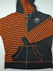 Felpa con cappuccio e zip intera Skelanimals a righe orecchie di gatto ali media - Foto 1 di 15