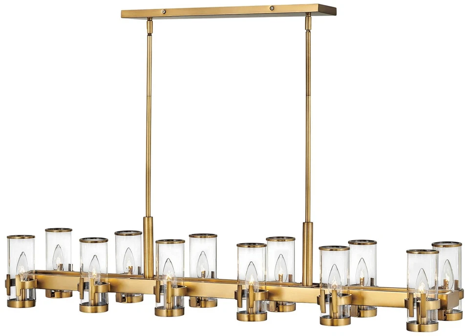 Hinkley Reeve 46" Heritage Brass 12-Light Linear Island Chandelier - Image 1 of 1