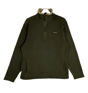Timberland Fleecejacke Herren Medium Grün Logo 1/2 Zip Sweatshirt Pullover - Bild 1 von 11