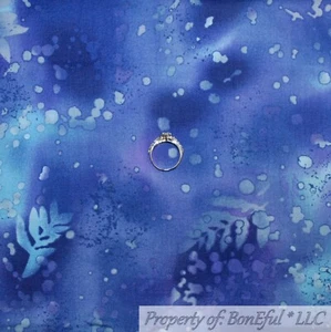 BonEful Fabric Cotton Quilt Navy Blue Night Sky Royal Fossil Fern Leaf USA SCRAP - Picture 1 of 13