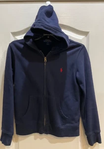 Polo Ralph Lauren Jungen Hoodie Sweatshirt Gr. M blau Fronttaschen Reißverschluss 212 - Bild 1 von 7
