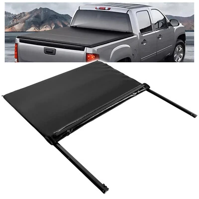 FOR 88-07 CHEVY SILVERADO/GMC SIERRA 1500 6.5FT BED SOFT ROLL-UP TONNEAU COVER - Image 1 of 4