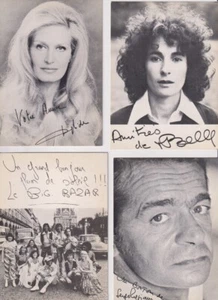 Selten 4 Fotografien -rad Dreh- Autographs Drucken Dalida Reggiani Gig Basar - Bild 1 von 1