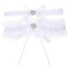  2 Pcs Bridal Garter Lace Bride Garters for Macrame Kits White Prom Suit