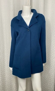 ST. JOHN Jacket Sewn by Hand Size 8 Blue NWOT - Picture 1 of 3