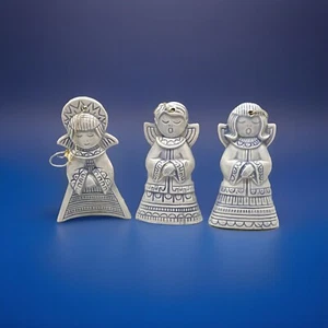3 Vintage ANGEL ORNAMENTS Hand Painted Ceramic - Picture 1 of 10