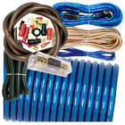 Audiotek 4 Gauge Amp Kit Amplifier Install Wiring 4 Ga Wire 3100W Blue Anl Fuse