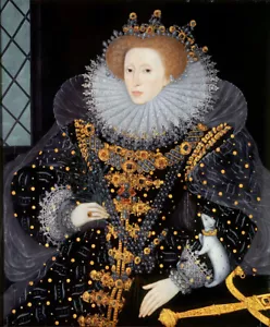 Impresión de póster de retrato de armiño de la reina Isabel I de Gran Bretaña - Imagen 1 de 2