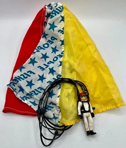Vintage 1976 Fisher Price Evel Knievel Actionfigur mit Helm Fallschirm - Bild 1 von 7