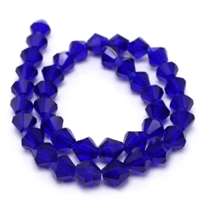 40 Pcs 8mm Faceted Bicone Beads Crystal Glass Beads~Royal Blue Jewelry Making - Picture 1 of 3