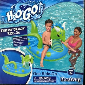 Inflatable Fantasy Dragon Ride-On Pool Lake Float H2O GO With Sturdy Handles - Picture 1 of 1