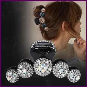 Grandi artigli per capelli strass granchio forcine fermagli per capelli cristallo barrette fiocco - Foto 1 di 27