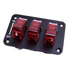 Car Truck Boat RV 3 Gang LED On Off Toggle Rocker Switch Panel Circuit Breaker