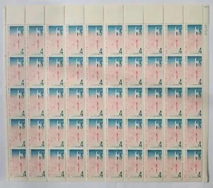 Stamp US Postage 4c 4 Cent Sheet OF 50 Stamps United States Japan 1860-1960 - Picture 1 of 7