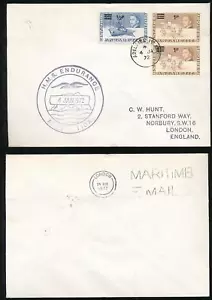 ANTARCTIC BAT 1972 ADELAIDE ISLAND SHIP ENDURANCE + LONDON MARITIME MAIL - Picture 1 of 3