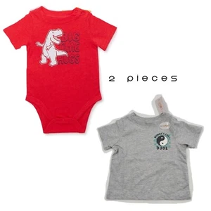 Garanimals Infant Baby Boy 2 Pc Short Sleeve Bodysuit/Shirt Set Sz 6-9M NEW - Picture 1 of 1
