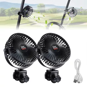 2PC Golf Cart Universal USB Fan for EZGO TXT/ RXVClub Car Precedent YAMAHA - Picture 1 of 12
