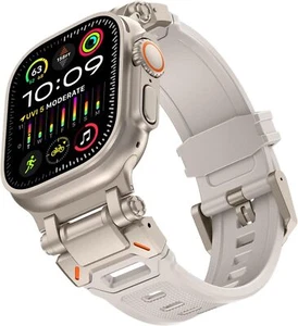 Durable Metal Band Rugged TPU Sport Band for Apple Watch Ultra 2 Band 49mm - Picture 1 of 90