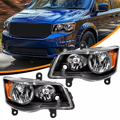 2Pcs Headlights For 2011-20 Dodge Grand Caravan 2008-16 Chrysler Town & Country - Image 1 of 4