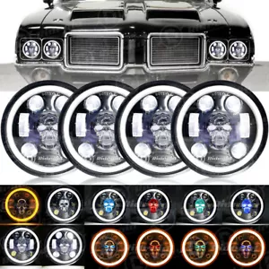 Faros LED RGB de 5,75 pulgadas 4 piezas para camioneta Chevy Chevelle Corvette C10 C20 K10 - Imagen 1 de 16