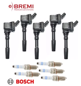 Ignition Coil Bremi & Spark Plug OE Bosch (5sets) for Audi RS3 / TT RS Quattro - Picture 1 of 1
