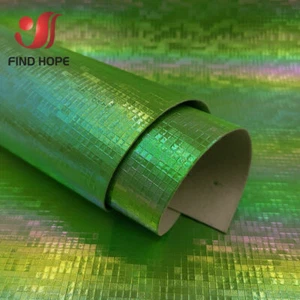 MOSAIC Laser Iridescent PU Leather Fabric For Sewing Bag Clothing Bag DIY Decor - Picture 1 of 17
