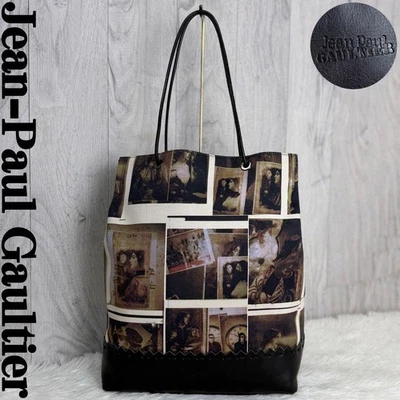 Jean Paul Gaultier Vintage Tote Bag Logo Black 37cm Tall A4 Fits Shoulder Used - Image 1 of 4