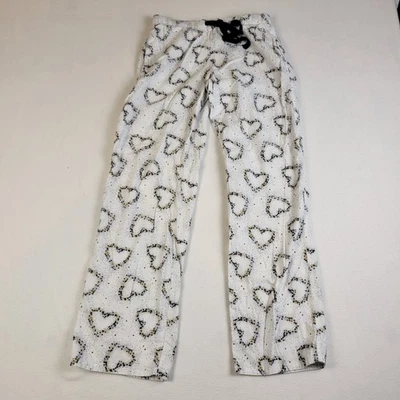 Pijama Victoria's Secret Blanco Estampado Corazón Elástico Pull On Lounge Pantalones Talla XS Foto 1 de 4