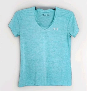 Under Armour Loose Heatgear Aqua V-neck Short Sleeve Top Sz Medium - Picture 1 of 5