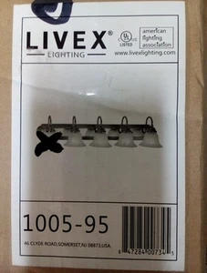 Livex Lighting 1005-95 Belmont 5 Light Vanity 1 Missing Shade Brushed Nickel - Picture 1 of 1