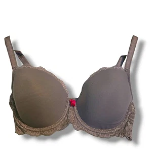 Victoria's Secret BH 34D grau gefüttert Halbspitze Bügel - Bild 1 von 9