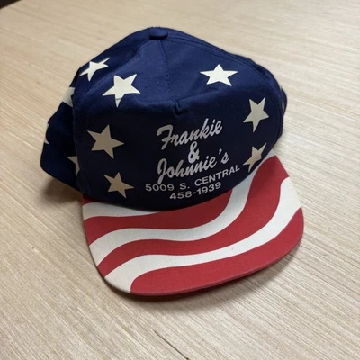 Sombrero de colección con bandera de Estados Unidos Chicago Snapback Frankie & Johnnie’s Bar Pub años 80 90 Foto 1 de 4