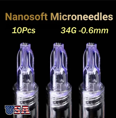 Microneedles Crystal Nanosoft 34G 3Pin Agujas Anti Envejecimiento Ojos Cuello Cuidado de la Piel Foto 1 de 4
