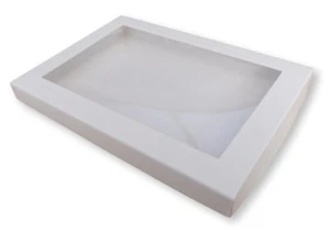200 WHITE A5 WINDOW BOXES, GIFT, GREETING CARDS, BOOKS, DVDS ETC - Picture 1 of 3