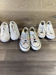 Lot Of 3 Converse All-Star Womens Sz 6/7 Mens 4/5 Sneakers Low Top - Picture 1 of 11