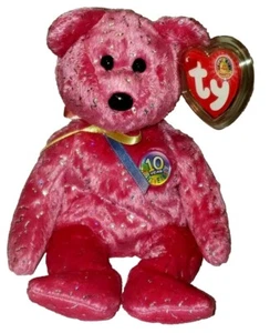 Ty Beanie Baby - DECADE the Bear (Hot Pink)(8.5 Inch) MWMTs Plush Stuffed Toy - Picture 1 of 8