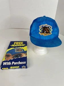 Vintage Joe Camel Cigarettes “Smooth Character” Blue Snapback Hat Cap New - Picture 1 of 7