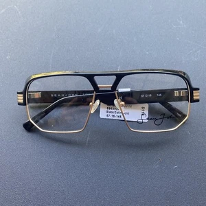 Sean John SJO 5110 001 Black Satin Gold Eyeglass Frames 57 15 145 (A21) - Picture 1 of 7