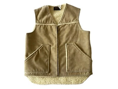 Chaleco vaquero occidental forrado sherpa beige mediano Swingster vintage para hombre Foto 1 de 4