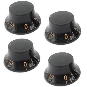 4pcs RS Guitar Parts Potico Button Bell, Black with Golden Numbers 0-10 - Picture 1 of 2