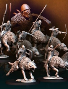 6x Warg Riders Davale Games Il Signore degli Anelli Fantasy da Tavolo 28mm - Foto 1 di 1