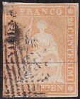 1854-55 SWITZERLAND, Unified Catalog no. 29c 20r. yellow-orange, Signed Raybaudi