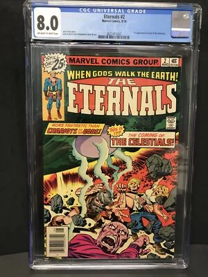 🗝💎Eternals #2 CGC 8.0 1st APP of Celestials and Ajak! 8/1976 MCU - Image 1 of 4