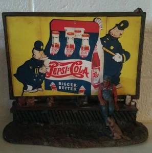 Rare Pepsi Cola Mini Billboard Handpainted Michael Garman Signed Sculpture #749 - Picture 1 of 11
