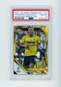 2021 Youssoufa Moukoko Topps Chrome Gold Lava Refractor All-Star Rookie PSA 10 - Picture 1 of 3