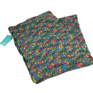 POM Boutique Bright Rainbow Crochet Scarf 70cm x 25cm NWT - Picture 1 of 9
