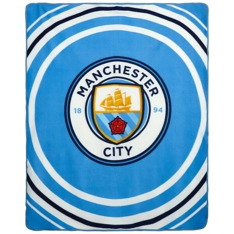 Manchester City "Pulse" Design Fleece Blanket 50 inches x 60 inches Official Cover