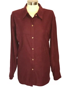 Crazy Horse (Liz Claiborne) Talla XL, Blusa Color Borgoña, Mangas Largas Poliest - Imagen 1 de 7