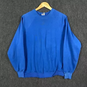 Vintage Dickies Mens XL Pullover Sweatshirt Blue Fleece Lined Crew Neck USA - Picture 1 of 11